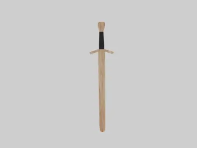 Wooden Training Swords With 3 Textures Low-poly 3D model