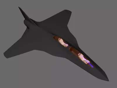 biplan fighter double cabin 3D model