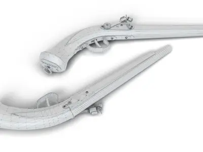 Cossack pistol Low-poly 3D model