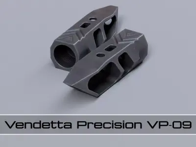 Vendetta Precision VP-09 Muzzle Brake Low-poly 3D model