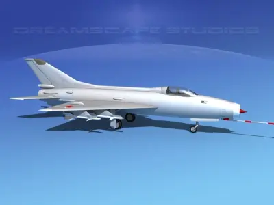 MIG-21 Fishbed Bare Metal 3D model