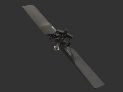 Tail Rotor T 129 Atak Helicopter 3D model 3D model