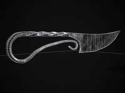Medieval Iron Twisted Dagger Low-poly 3D model