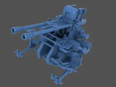 Breda 37-54 twin - Commercial license - 1-200 and 1-350 scale 3D print model