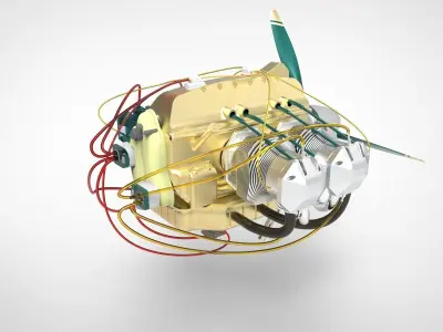 Airplane engine 3D model