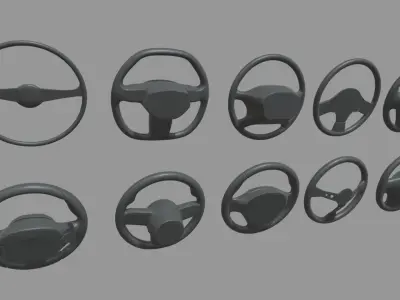 Steering Wheel Car Pack 01 Low-poly 3D model