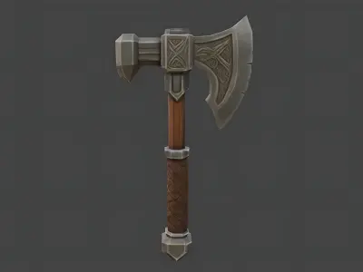 Dwarven axe Free low-poly 3D model