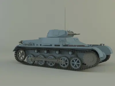 Pz Kpfw I Ausf B military tank 3D model