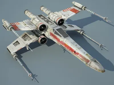 Game Ready Star Wars X-Wing Starfighter Low-poly 3D model