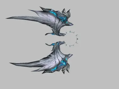 Blue Wing Low-poly 3D model