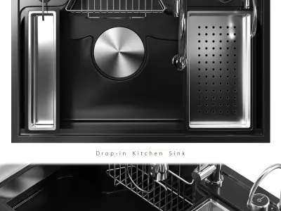 Drop-in Kitchen Sink 3 3D model