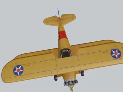 BOEING-STEARMAN MODEL 175 Low-poly 3D model