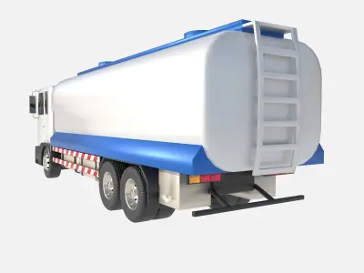 cistern truck Low-poly 3D model