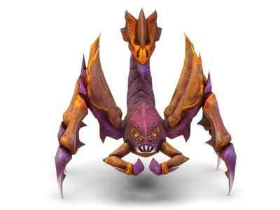Low Poly Monster Purple Scorpio Creature Low-poly 3D model