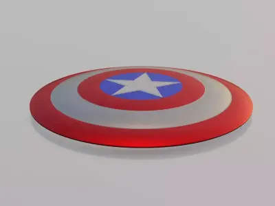 captain america sheild Low-poly 3D model