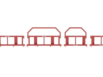 Bale Transport Fork Euro Set 3D model