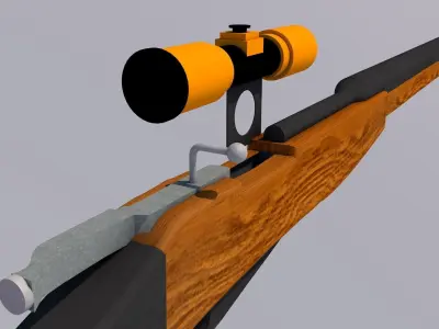Scoped Mosin Sniper Rifle Free low-poly 3D model
