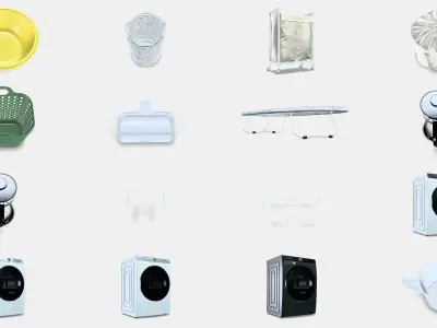 NEW Kitchenware Pack Appliances Furniture and Essential Tools 3D Model Collection