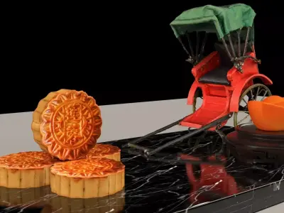 Chinese rickshaw 3D model