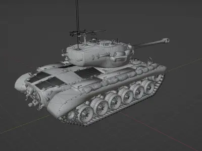 M26 Pershing Low-poly 3D model