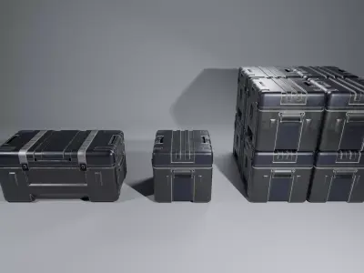 Sci-Fi Industrial Military Crates  3D model