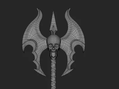 Skull Axe 3d model 3D model