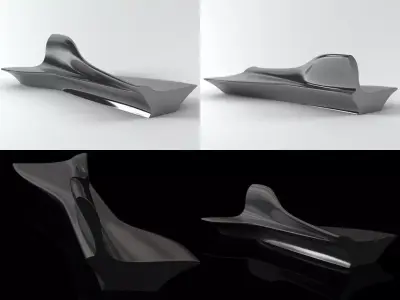 Bench chair with design that looks like boat Free 3D model