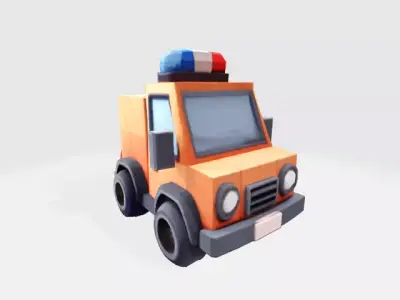 Lowpoly police car Low-poly 3D model