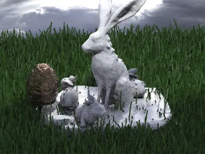Easter Bunny 2 designs with Egg  3D model