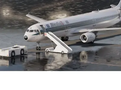 ALITALIA AIRBUS A321 with interior 3D model