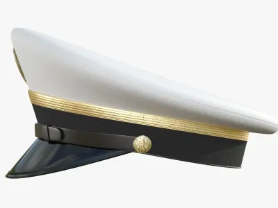Navy Officer Cap PBR Low-poly 3D model