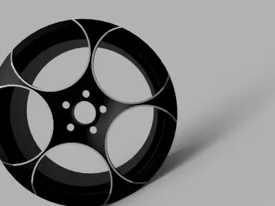 Alloy wheel Low-poly 3D model