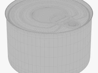 canned food round tin metal aluminium can 08 3D model