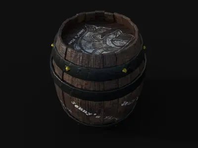 Low poly barrel Low-poly 3D model