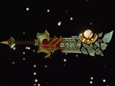 Ashbringer - LOW POLY sword model Low-poly 3D model