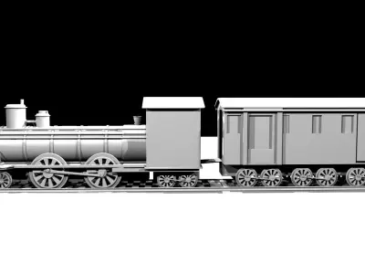 Train Modeling Maya Low-poly 3D model