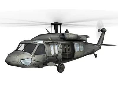 Black Hawk UH-60 Low poly Flying Low-poly 3D model