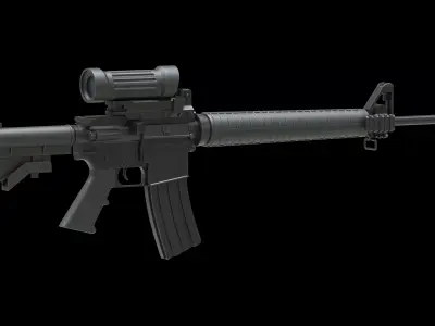 Colt Canada C7A2 Low Poly Free low-poly 3D model