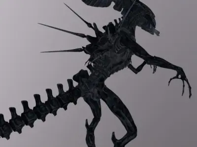 Alien Queen Rigged Low-poly 3D model