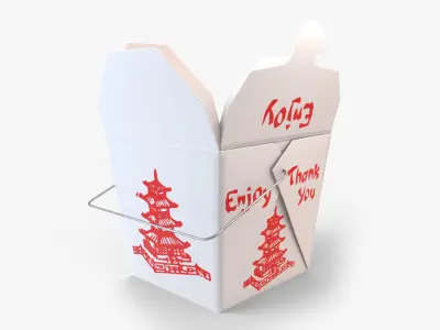 Chinese Takeout Box Low-poly 3D model