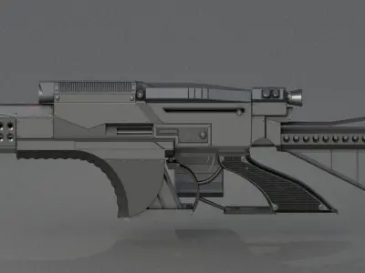  Futuristic Weapon Concept High-Poly-Version Free 3D model