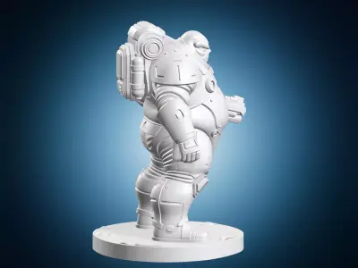 Volus Alien Soldier With Pistol Mass Effect Sci-Fi Miniature 3D print model