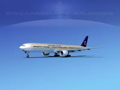 Boeing 777-300 Saudi 3D model
