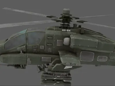 apache attack helicopter ah 64 Low-poly 3D model
