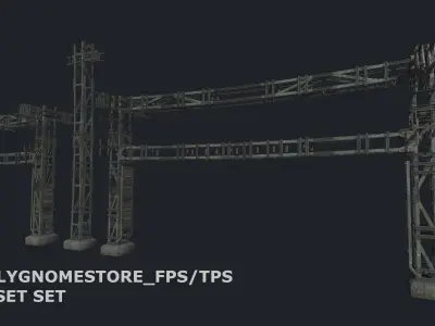 Rusty Industryal Environment Package Low-poly 3D model