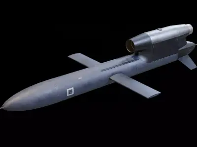 FP-5 Flamingo Ukrainian long-range cruise missile Low-poly 3D model