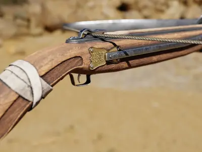 Crossbow bow and arrow Free low-poly 3D model