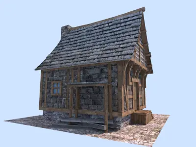 medieval town house 3D model