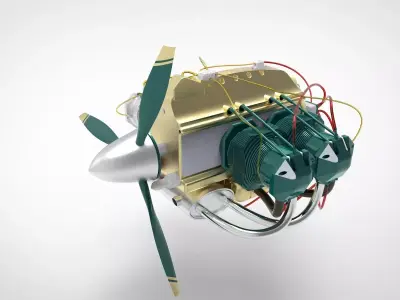 Airplane engine 3D model