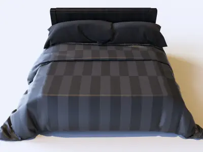 Black Bed Free 3D model